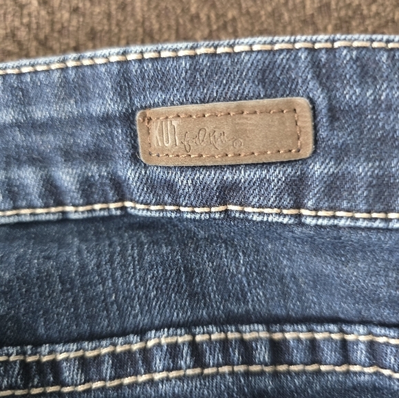 Kut From The Kloth Jeans Women Blue 32×30 Medium Wash Mid Rise Logo Straight - Picture 11 of 12
